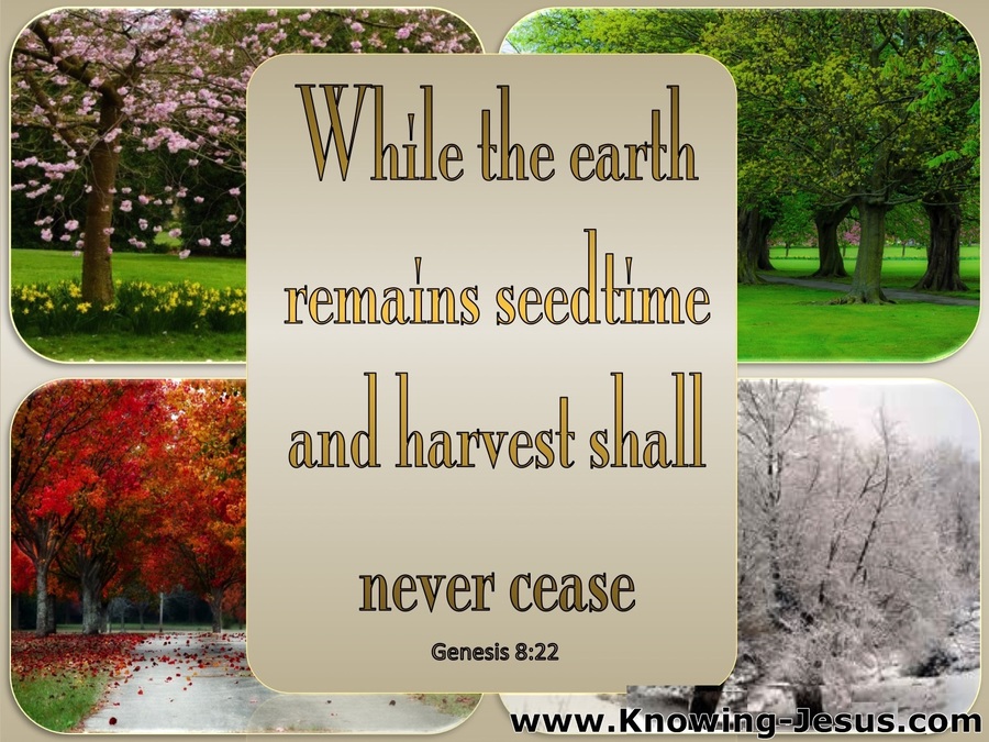 Genesis 8:22 While The Earth Remains Seedtime Shall Never Fail (beige)